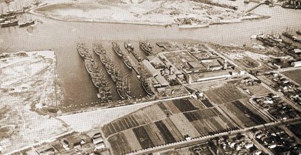 Alameda Post - an aerial view of the Alaska Packers fleet