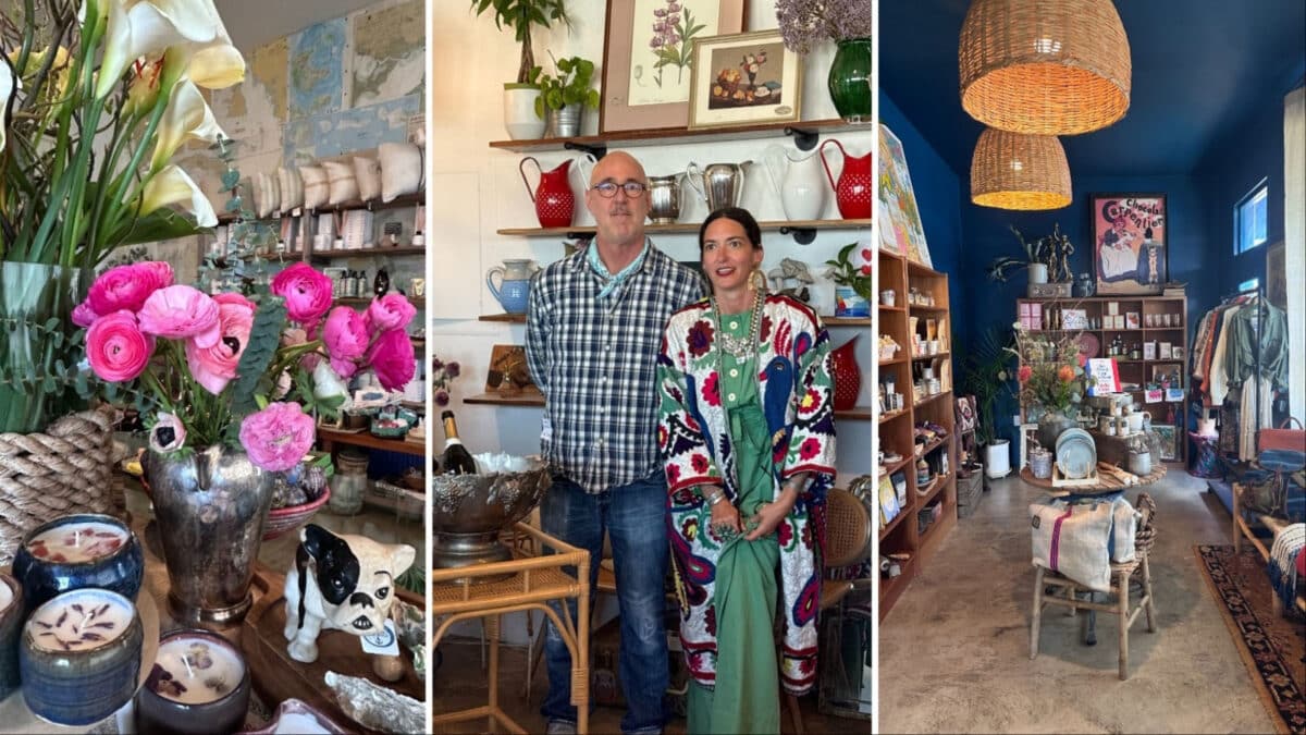 Alameda Post - Three photos of the interior of Two Marys' Mercantile, including one of the two owners. 