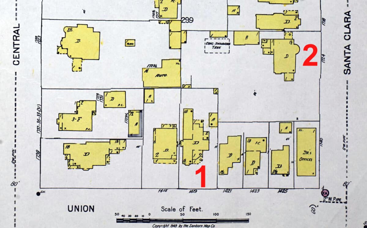 Alameda Post - A fire map that includes both locations of Girls Inc over time.