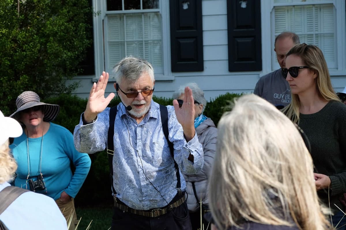 Alameda Post - "Don't Call Them Victorians" walking tour of the Gold Coast, April 23, 2022 — Dennis Evanosky explains