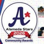Alameda Post - A graphic for the Alameda Stars 2026 Community Awards for Arts and Culture and Personal Services.
