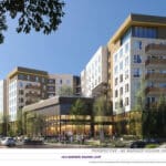 Alameda Post - a render of a large apartment building proposed for Mariner Square Loop
