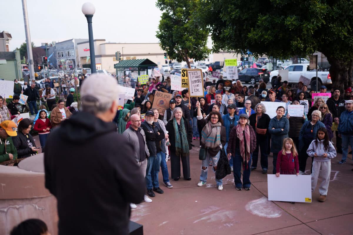 Alameda Post - Scenes from a peaceful protest against ICE in front of Alameda city hall. 