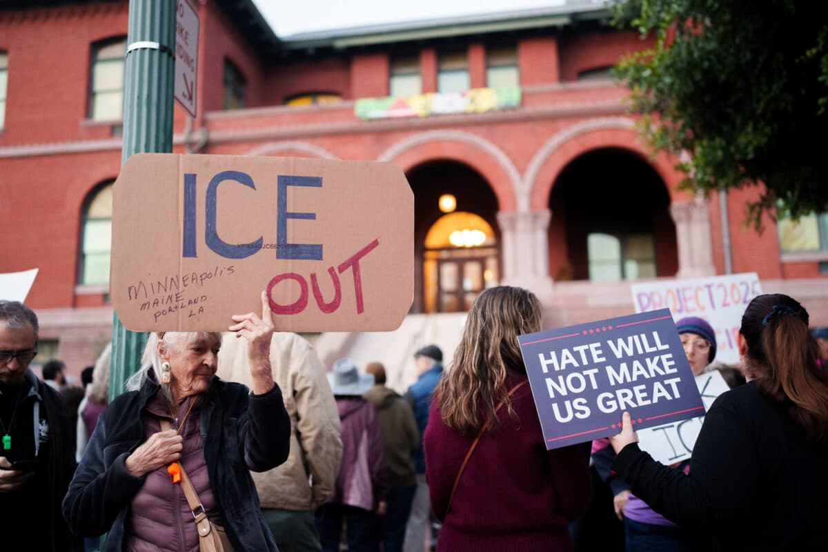 Alameda Post - Scenes from a peaceful protest against ICE in front of Alameda city hall. 