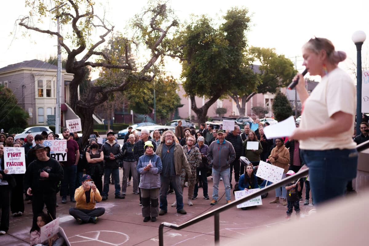 Alameda Post - Scenes from a peaceful protest against ICE in front of Alameda city hall. 