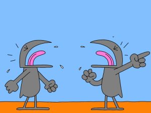 Alameda Post - Two Birds from Alameda for January 29, 2026. Two crows stand together and shout, "