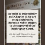 Alameda Post - an Instagram post from Books Inc announcing their intent to sell to Barnes and Noble