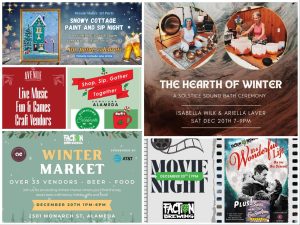 Alameda Post - A collage of posters for upcoming events in Alameda.