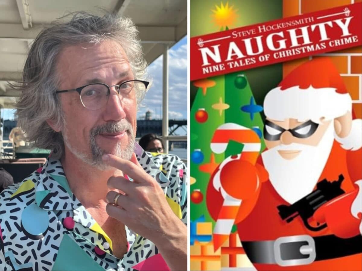 Alameda Post - A headshot of Photo courtesy of Steve Hockensmith and the cover of the book, Naughty: Nine Tales of Christmas Crime.