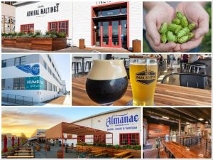 Alameda Post - A collage of taprooms, breweries, and beer in Alameda.