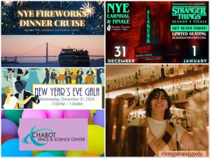 Alameda Post - A collage of posters for local events on New Year's Eve.
