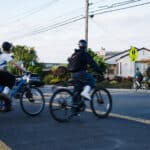 Alameda Post - Cyclists ride on Santa Clara Avenue.