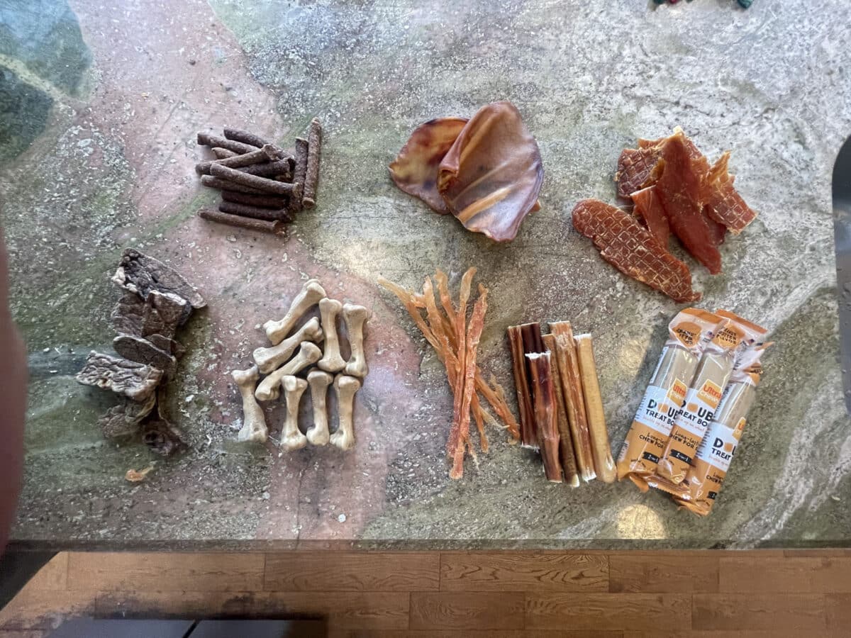 Alameda Post - A large array of dog treats. 