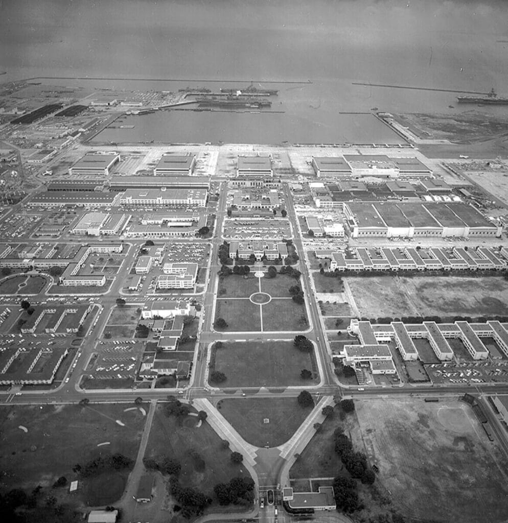 Alameda Post - an aerial of the Naval Air Station