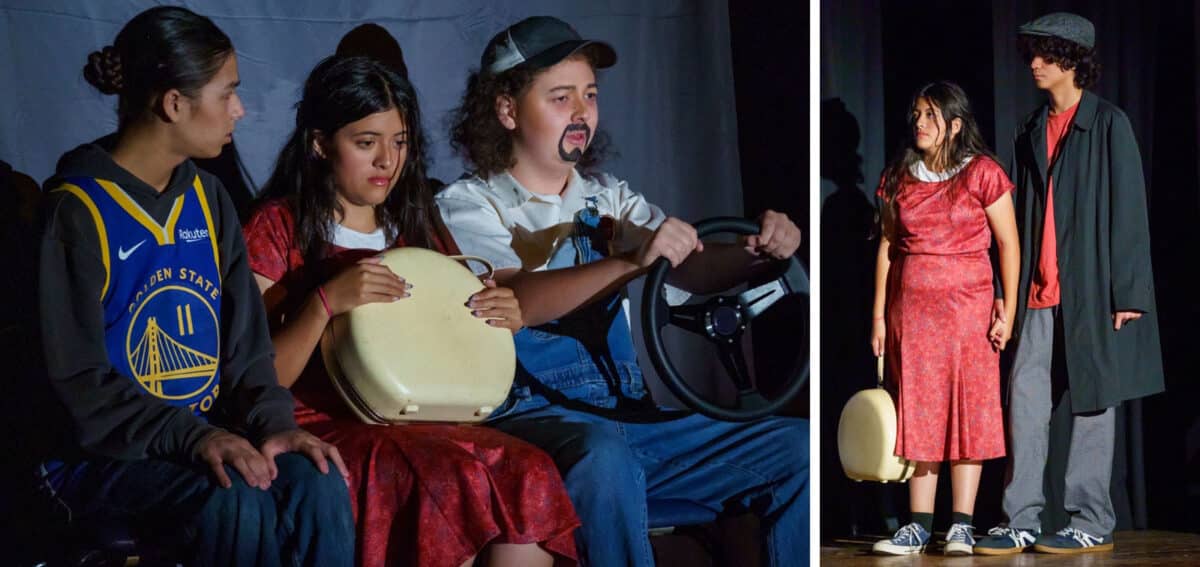 Alameda Post - Two photos of various cast members in costume in Anon(ymous). 