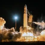 Alameda Post - an Astra rocket launches at night
