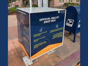 Alameda Post - Ballot drop-off box in front of Alameda City Hall