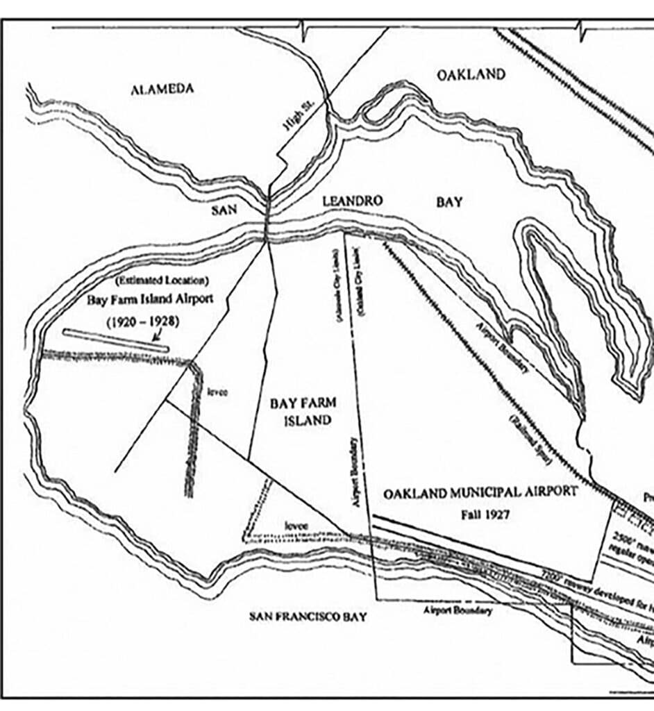 Alameda Post - 1920s map of Bay Farm Island airport