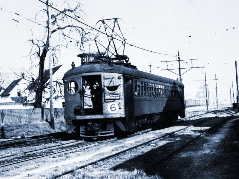 Alameda Post - Number 6 Alameda Interurban Electric Railway streetcar - Alameda, Lincoln Ave.
