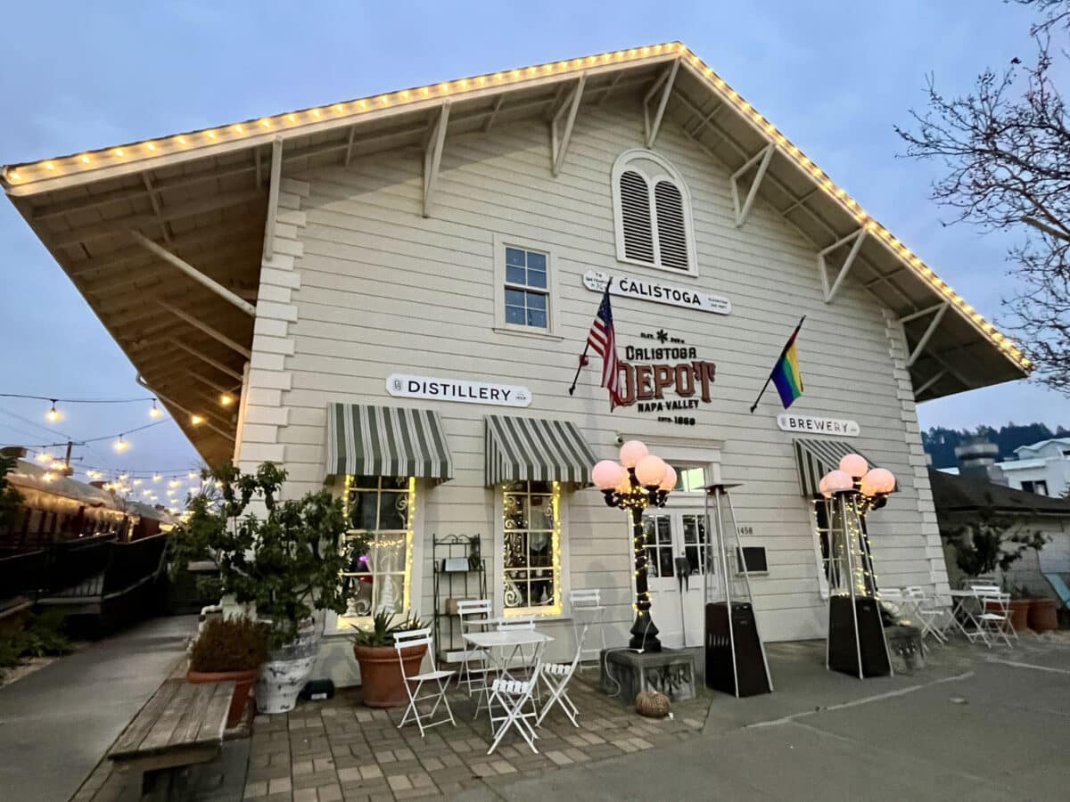 Alameda Post - A photo of the Calistoga Depot, which is now a cute distillery and brewery. 