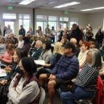 Alameda Post - Residents gather in a standing-room-only meeting about Harbor Bay Landing.