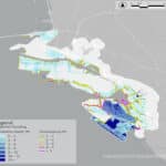 Alameda Post - a map of projected flooding in Alameda, Bay Farm, and surround East Bay areas