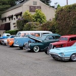 Alameda Post - Cars and Coffee lineup of vintage vehicles at Greer Family Mortuary