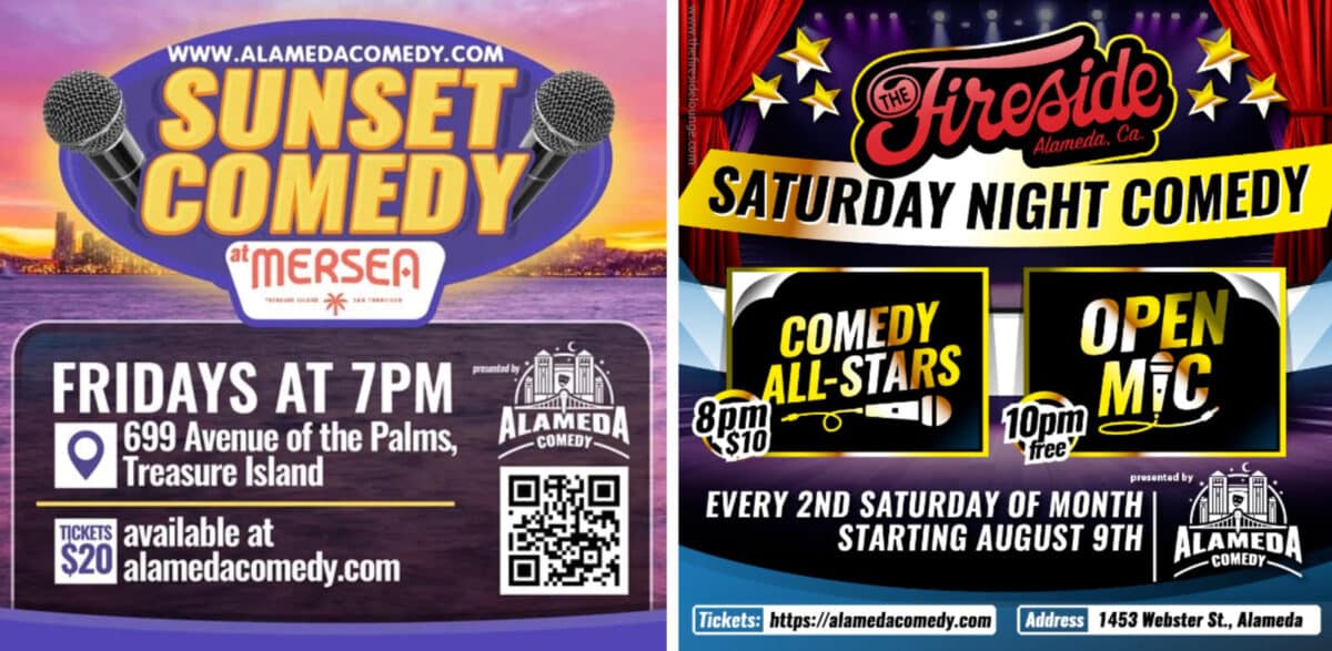 Alameda Post - Posters for Alameda Comedy Club nights. 