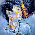 Alameda Post - street art of two asian people embracing