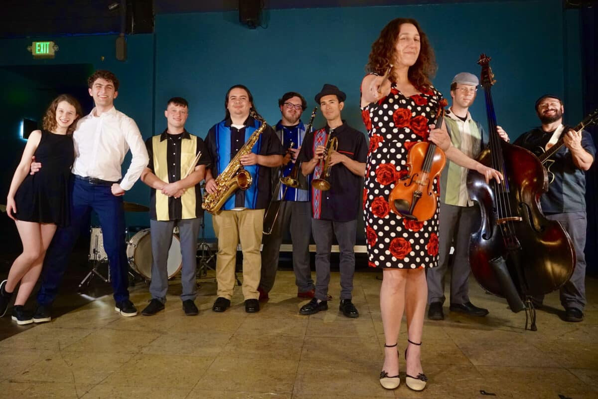 Alameda Post - The Death and Taxes Swing Band and some swing dancers.