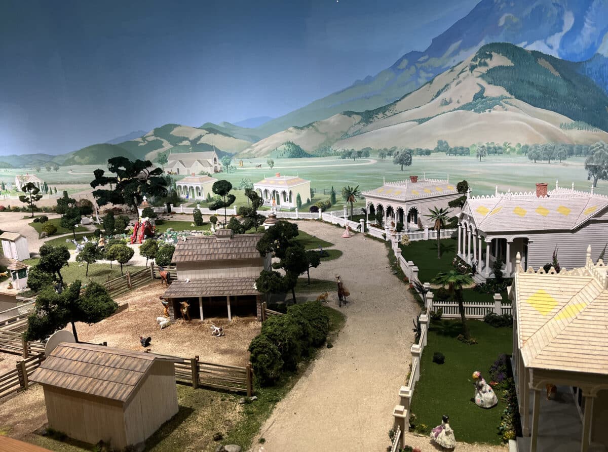 Alameda Post - A diorama of a village. 