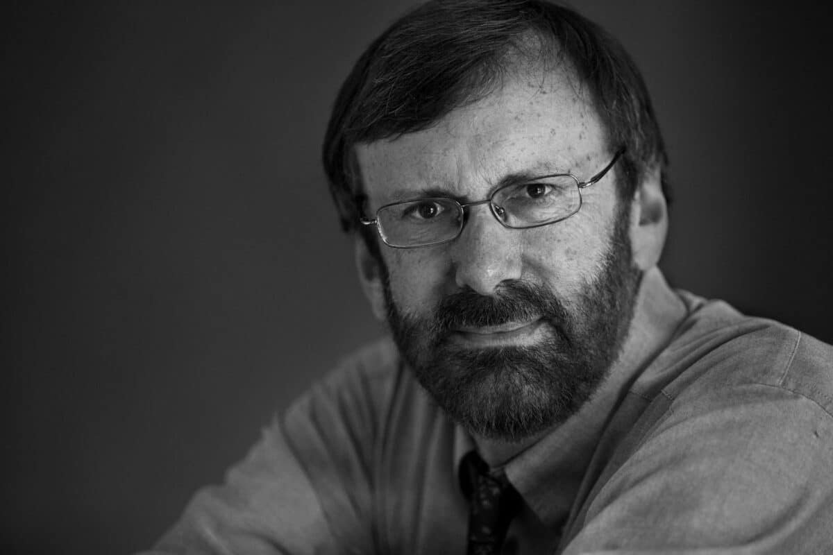 Alameda Post - A black and white portrait of Don Lattin.