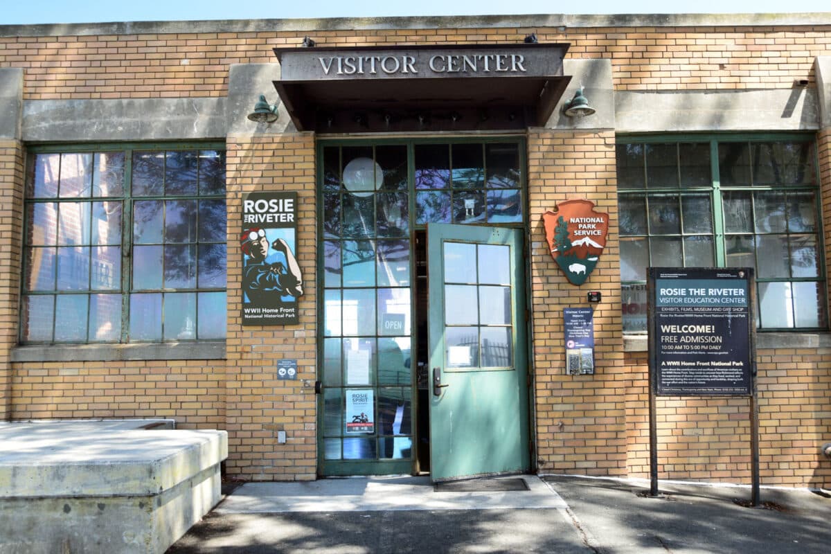 Alameda Post - the Entrance to the visitor center at the Rosie the Riveter/WWII Home Front National Historic Park