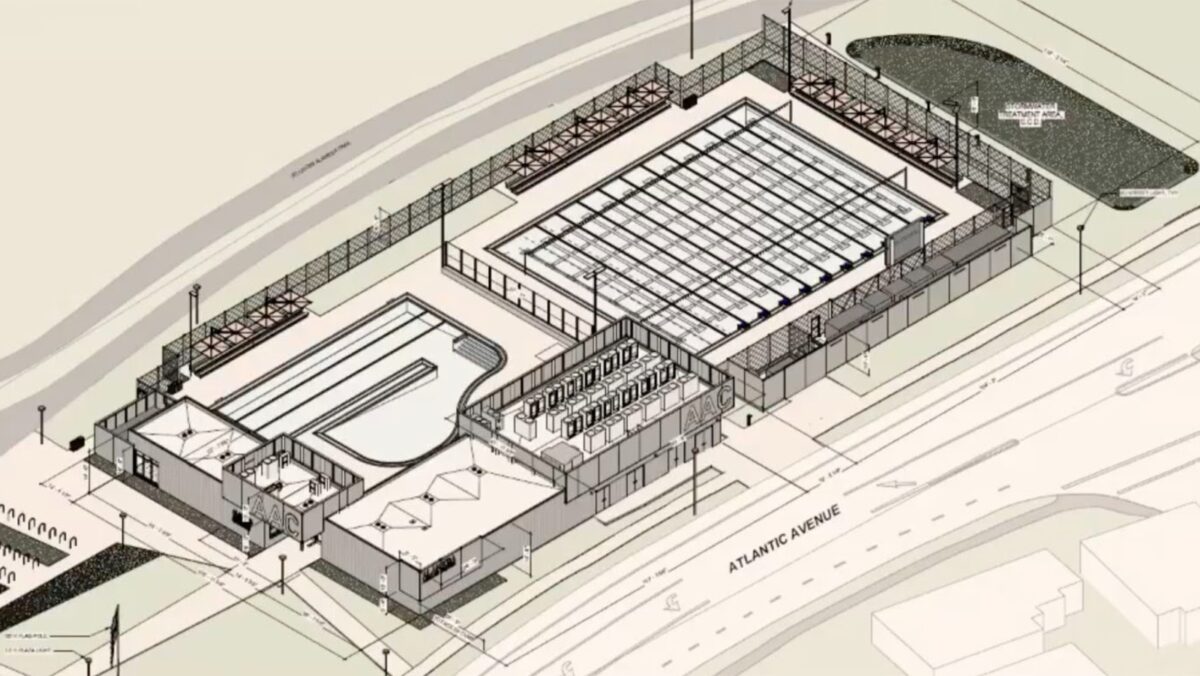 Alameda Post - a sketch of the new pools at the Alameda Aquatic Center