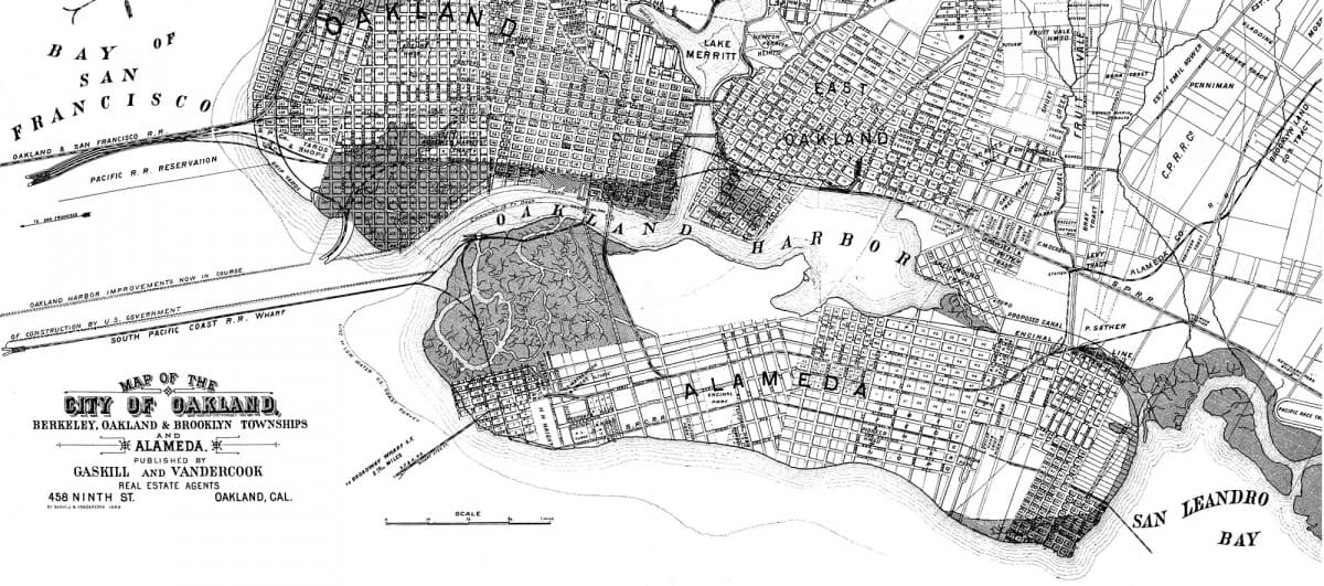 Alameda Post - Gaskill & Vandercook 1888 map