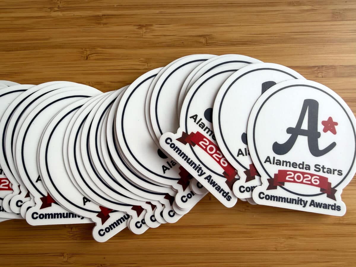 Alameda Post - Stickers that say Alameda Stars 2026 Community Awards.