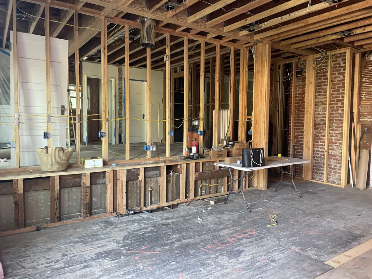Alameda Post - a completely gutted room under construction