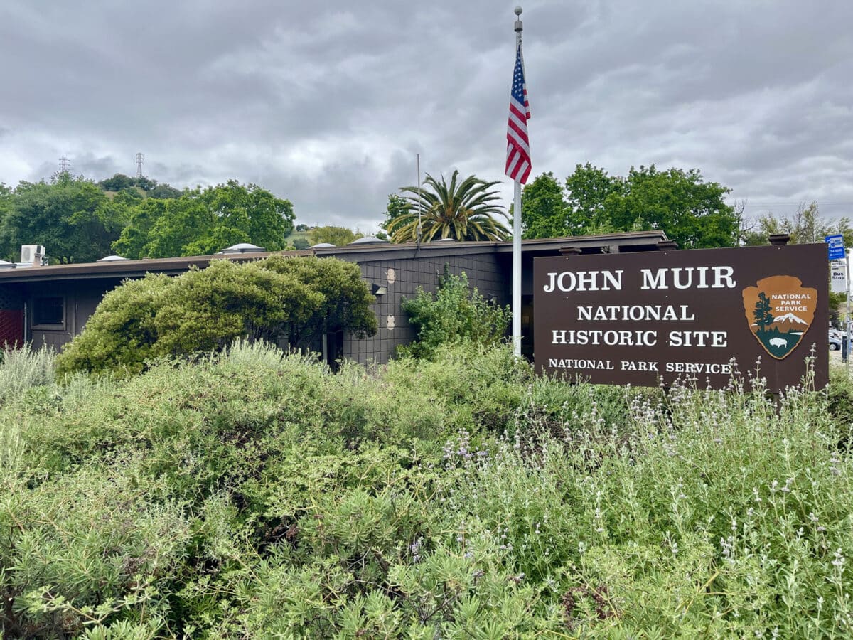 Alameda Post - the building and sign at the John muir National Historic Site 