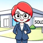 Alameda Post - a cartoon of a red haired woman in front of a house with a sold sign