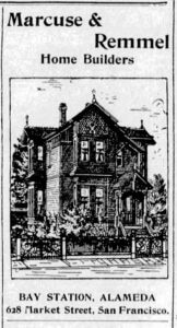 Alameda Post - a newspaper ad with a drawing of a house to advertise Maruse & Remmel