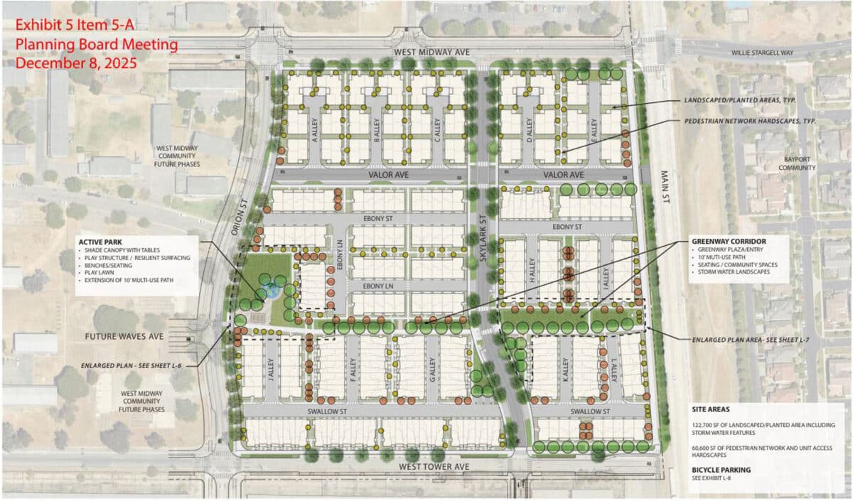 Alameda Post - An aerial map of the new West Midway Phase A designs. 