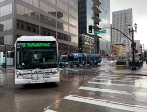 Alameda Post - Buses in Downtown Oakland.