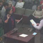 Alameda Post - Meleah Hall is sworn into the AUSD Board at the AUSD meeting