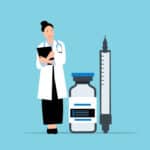 Alameda Post - a graphic of a doctor and a vaccine
