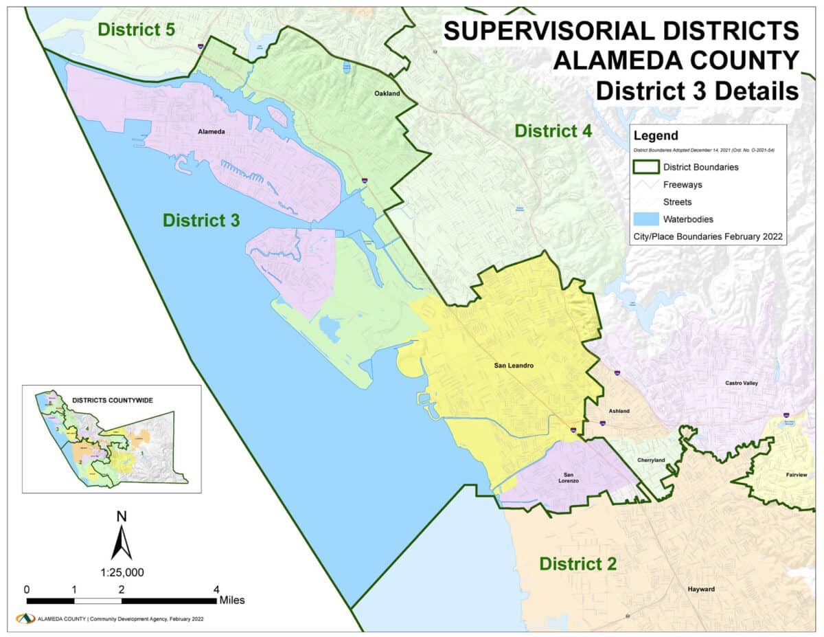 Alameda Post - A map of District 3 in Alameda County.