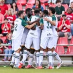 Alameda Post - the Oakland Roots team gathers together in a huddle in the match versus San Antonio FC