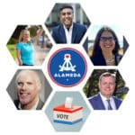 Alameda Post - a photo collage of the fives candidates for Alameda City Council