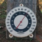 Alameda Post - an outdoor thermometer on a tree trunk