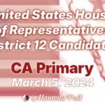 Alameda Post - a graphic that says "United States House of Representative District 12 Candidates CA Primary March 5, 2024"