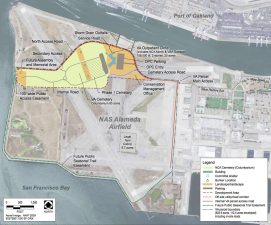 Alameda Post - a map of Alameda with the proposed VA clinic location highlighted